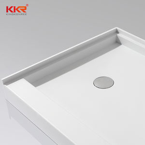 KKR Base de salle de bain en pierre artificielle antidérapante, plateau de <span class=keywords><strong>douche</strong></span> <span class=keywords><strong>à</strong></span> surface solide en résine acrylique blanche - Product Image 6