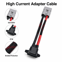 Câble SY50 vers C14 50A, connecteur de batterie tressé pour projets d'énergie solaire, ESS, chargeurs de véhicules électriques et stations d'alimentation portables