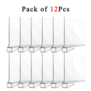 Diviseur d'étagère en acrylique transparent 11x7,9 pouces réutilisable pour étagère de placard - Product Image 3