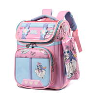 Sac à dos d'école primaire à coque rigide en PC, motif dessin animé, pour élèves de CP-CE1, ensemble deux pièces, ouverture complète, respirant et résistant à l'usure