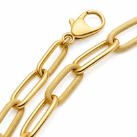 Bracelet Chaîne Trombone en Acier Inoxydable Plaqué Or 18K pour Femme, Bijou Tendance et Élégant, Prêt à l'Expédition, Vente en Gros, Nouveauté et Offre Spéciale