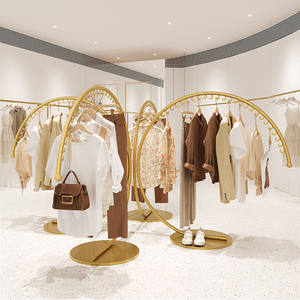 Creative שלושה רבעון עגול בגדי מדפי בגדי חנות מתכת בגד מדפי תצוגה - Product Image 5