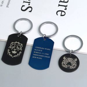 Llavero de Acero Inoxidable Personalizado con Logotipo, Etiqueta de Identificación Antipérdida para Mascotas, Placa de Identificación para Perros de Acero Inoxidable, Colgante de Metal con Logotipo Grabado con Láser - Product Image 2