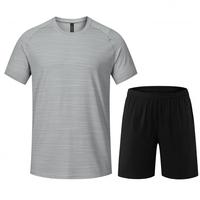 Ensemble de sport d'été Sablendunk pour homme : T-shirts à manches courtes et shorts réfléchissants, doux pour la peau, 2 pièces, pour l'entraînement et la gym