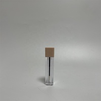 Récipient de brillant à lèvres carré rose mat plastique liquide ABS + AS vide emballage cosmétique de tube de brillant à lèvres 3.5ML