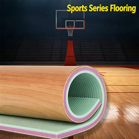 Revêtement de sol pour terrain de basketball HANLI en PVC à texture bois de 6,0 mm, tapis vinyle sportif ignifuge et absorbant les chocs, vente en gros
