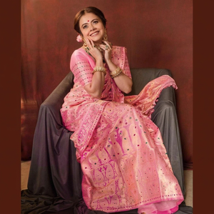 Sari pakistanais de luxe brodé pour femmes avec pièce de blouse, tenue de soirée de créateur, sari ethnique haut de gamme pakistanais - Product Image 1