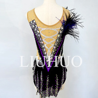 LIUHUO Design personnalisé Kids Dance Wear spandex dye sublimation Rhinestones justaucorps de gymnastique rythmique pour les filles de compétition