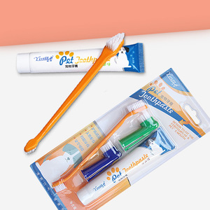 Ensemble de brosses à dents pour animaux de compagnie, 4 pièces, dentifrice pour chiens et chats, saveur de bœuf et de vanille, kit de nettoyage - Product Image 4