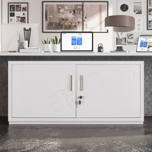 Armoire de classement minimaliste en métal blanc avec serrure à clé pour bureau et usage domestique - Product Image 1