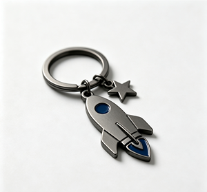 Custom Metal Rocket Keychain Zinc Alloy Pendant Key <b>Ring</b> Space Star Promotional Gift - Product Image 4