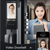 Serrure de porte intelligente en laiton en alliage d'aluminium Tuya Cloud Wi-Fi avec empreinte digitale et reconnaissance faciale Grade C Security K9 FACE Model