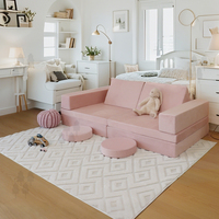 Canapé-lit modulaire pliable mignon pour enfants, mobilier de salle de jeux DIY avec fonction couchage pour chambre à coucher