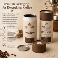 Tubo de Papel Kraft con Tapa Metálica Premium y Revestimiento de Aluminio para Granos de Café Tostados y Empaque para Tostadores Especializados - Venta al por Mayor OEM