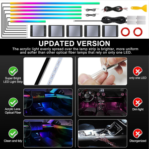 Kit d'éclairage d'ambiance LED RGBIC universel pour voiture, personnalisable en usine, installation facile, symphonie de couleurs pour l'intérieur de la voiture - Product Image 6