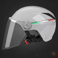 Casque de moto demi-face en ABS durable pour adulte avec visière solaire, coque extérieure résistante aux chocs, design respirant et léger