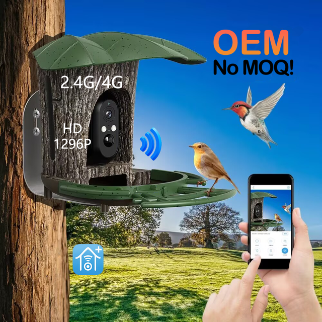 Elecpet AI Smart Bird Watching Feeder with HD 1296P Camera Solar Power IP65 Waterproof 10m Night Vision