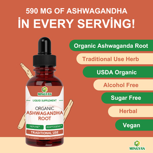 Gotas de Ashwagandha Orgánica Adaptógena, Extracto de Raíz de Ashwagandha Natural para Calma, Relajación y Mejora del Estado de Ánimo, Suplemento Herbal - Product Image 2