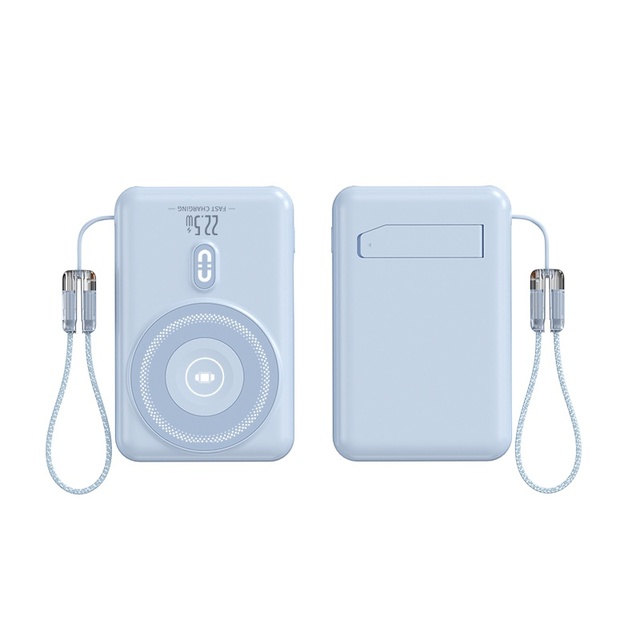 3-in-1 Wireless Charger Power Bank 10000mAh 15W Magnetic with Built-in Cables  Portable Charging Station for iPhone  Watch