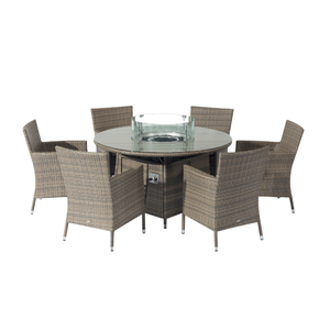 Outdoor Fire Pit <strong>Firepit</strong> <strong>Table</strong> Gas Propane Modern Patio Aluminium Dining <strong>Table</strong> <strong>Set</strong> - Product Image 1