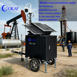 Mobile <b>Security</b> Trailer With 6m Telescopic Mast <b>CCTV</b> <b>Camera</b> Surveillance Tower for Guarding and Wireless Monitoring OKTrailer-PR - Product Image 2