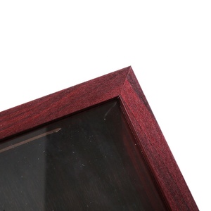 Personalizzato fatto a mano 8x10 <span class=keywords><strong>in</strong></span> <span class=keywords><strong>legno</strong></span> rosso ciliegia biglietto di nozze Display scatola ombra cornice trasparente - Product Image 3