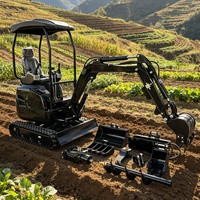 Remises Fabricant : Nouvelle Mini-Pelleuse de 1,6 Tonne, Machine à Chenilles Tout-Terrain pour Ferme et Usage Domestique, Mini-Excavatrice Compacte