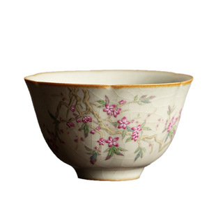 Wholesale High-appearance-<b>level</b> Compact Porcelain Reusable Round Tea Cups 60ml Chinese-style Tea Tasting Cups for Back to School - Product Image 1