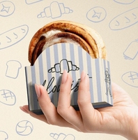 Boîte d'emballage alimentaire jetable personnalisée de qualité alimentaire pour donuts, muffins, pains et desserts, en papier sulfurisé
