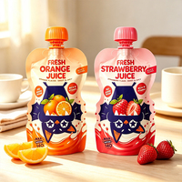 Op maat gemaakte, speciaal gevormde, hersluitbare staande spout pouches van 100ml, 150ml en 200ml met hersluitbare dop voor biologische vruchtensap, in Mylar zakken.
