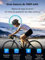 Casque de vélo 2023 avec caméra 4K intégrée, lumières LED rechargeables par USB, appels et musique - Restez connecté et capturez votre trajet