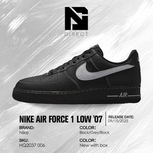 Nike Air Force 1 Low '07 'Black Wolf Grey' – Baskets respirantes et élégantes pour homme, style décontracté - Product Image 6