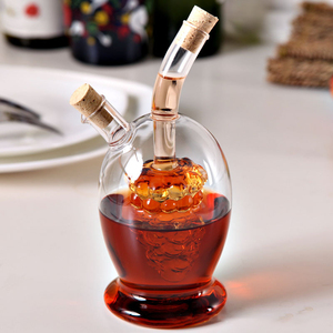56H Fournitures Sauce Soja Vinaigre Bouteille 2 <span class=keywords><strong>en</strong></span> 1 Verre Clair Huile D'olive et Vinaigre Distributeur Cruet Bouteilles Avec Bouchons <span class=keywords><strong>En</strong></span> Liège - Product Image 1