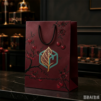 Usine de conception et d'impression sur mesure, accessoires de mode, cadeaux de boutique, sacs en papier artisanal, style cerise noire
