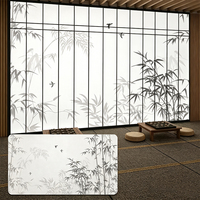 Panel Resin Daun Bambu dan Papan Sutra Awan Papan Es Retak untuk Dekorasi Dinding Partisi dan Plafon