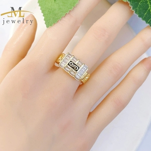 Оптовое кольцо JML из позолоченного 14-каратного золота с кубическим цирконием, модное, высококачественное, в стиле хип-хоп, европейское и американское, модель «Монако» - Product Image 4