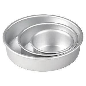 2/4/5/6/7/8/9/10/11/12 Inch Geanodiseerde Aluminium Rechte Of Taps Toelopende Ronde Cakevorm Bakvorm Met Afneembare Bodem