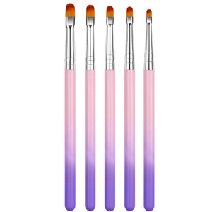 Juego de 5 Pinceles para Uñas con Degradado de Color, Pincel para <span class=keywords><strong>Gel</strong></span> de Extensión, Pincel para Exfoliar Uñas, para Salón de Belleza - Product Image 1
