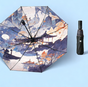Open Close Folding Polyester Pongee Travel <b>Umbrella</b> <b>Windproof</b> Custom <b>Umbrella</b> for Gift With Logo - Product Image 1