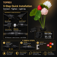 Lampes de jardin LED en forme de lotus à pétales mobiles, IP65, pour hôtels, complexes hôteliers, projets de décoration paysagère extérieure