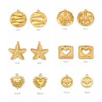 Pendentifs Étoile de mer, Dollar de sable, Poisson, Breloques Cœur Vortex Exquises en Acier Inoxydable Plaqué PVD Or 18K pour la Fabrication de Bijoux