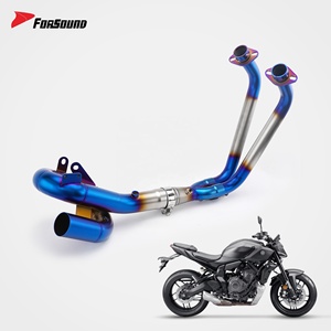 Sistema de Escape para Motocicleta Forsound, Precio de Fábrica al por Mayor, Tubo Frontal en Espiral de Acero Inoxidable <span class=keywords><strong>Azul</strong></span> Quemado para Yamaha <span class=keywords><strong>MT07</strong></span> - Product Image 6