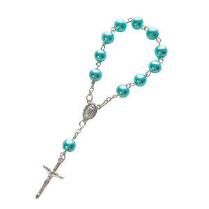 YL Mini chapelet ensemble or argent perle premier baptême cadeaux miraculeux vierge marie médaille Crucifix jésus alliage sac voiture poche - Product Image 5