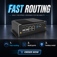 Mini PC Multi-Gigabit Tanpa Kipas 4x 10G SFP+ 4x 2.5G LAN Intel ATOM C3758 8 Core Mendukung Wake-on-LAN PXE VGA COM Firewall Baru