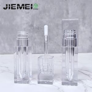 JIEMEI Bouteille de brillant à lèvres transparente carrée en PET de haute qualité, blanc mat, <span class=keywords><strong>rose</strong></span>, noir, tube de baguette de brillant à lèvres, conteneur de teinte à lèvres en gros - Product Image 6