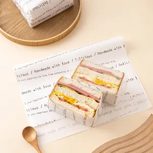 grease proof 18/22gsm sandwich wrapping paper custom printed wax paper food wrapping/deli paper for hot dog