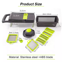 Topverkoper Keukenaccessoires 12 In 1 Voedselsnijder Vegetarische Ui Chopper Mandoline Slicer Multifunctionele Groentesnijder