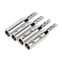 Connecteur de haut-parleur pour amplificateur de son, fiche banane dentelée de 6 mm plaquée rhodium de haute qualité