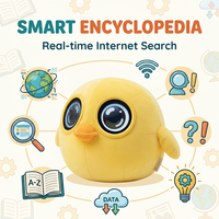 Peluche intelligente ChatGPT Canard Jaune Adorable avec Yeux LED Clignotants Dynamiques, Prise en Charge de la Recherche d'Informations Cloud, Vente en Gros ODM, Cadeau pour Enfants Cuteyeah