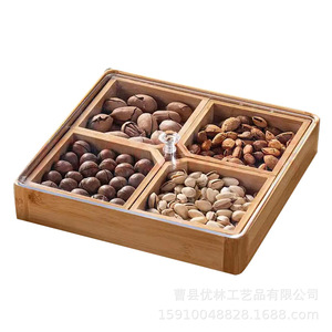 Customized Round Dried Fruit Box With Lid 4-7 Compartments Standing Type <b>Storage</b> <b>Tray</b> For Snacks And Candy - Product Image 3